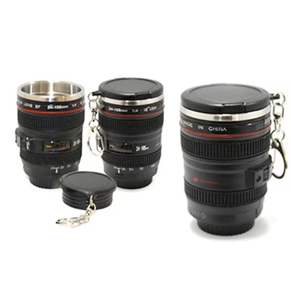 3-Pack: Mini Camera Lens Shot Coffee Tea Beverage Glasses, 3PK, 1947Kitchen, Mfr#: TI-3CLSM-BLA